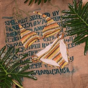 SOLD Rampage Knit Beaded Two Piece Swimsuit S